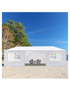 Carpa de Fiesta Gainvieyee 10x30m Blanca Impermeable con 8 Paredes