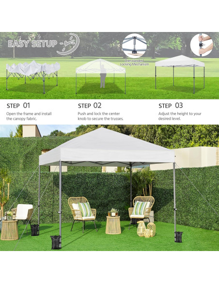 Carpa Plegable 10x10 Yaheetech Blanca con Protección UV