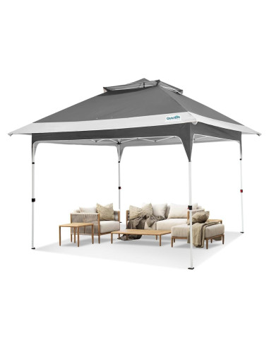 Carpa Gazebo Plegable Quictent 12x12 Gris - Sombra Extra
