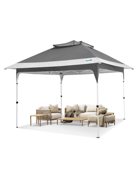 Carpa Gazebo Plegable Quictent 12x12 Gris - Sombra Extra