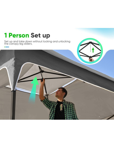 Carpa Gazebo Plegable Quictent 12x12 Gris - Sombra Extra