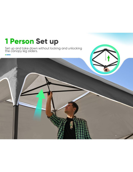 Carpa Gazebo Plegable Quictent 12x12 Gris - Sombra Extra