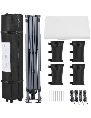 Carpa Plegable 10x10 Yaheetech Blanca con Protección UV