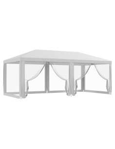 Carpa Gazebo Outsunny 3.05m x 6.1m Blanca con Paredes Removibles
