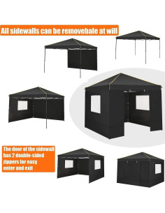 Carpa Plegable 3x3m COBIZI Impermeable con Paredes y Ventanas 2