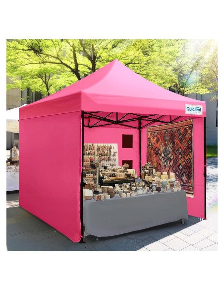 Carpa Plegable Quictent 10x10 Rosa Alta Resistencia 600D