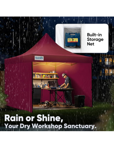 Carpa Plegable Quictent 10x10 Rosa Alta Resistencia 600D