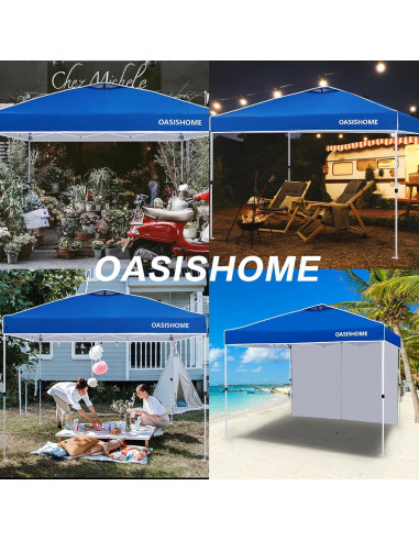 Carpa Plegable OASISHOME 3.05x3.05m Azul para Eventos
