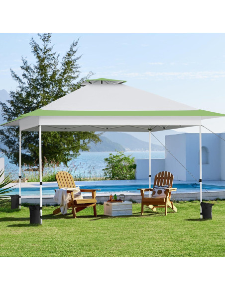 Carpa Plegable Yaheetech 15.7 m Gris Claro/Verde Ajustable