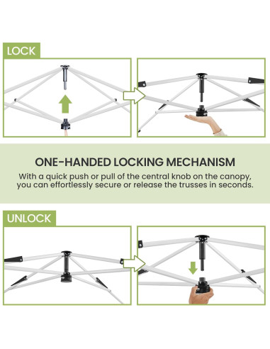 Carpa Plegable Yaheetech 15.7 m Gris Claro/Verde Ajustable