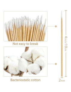 200 Hisopos de Algodón Punta Fina DZ5300 para Maquillaje 2