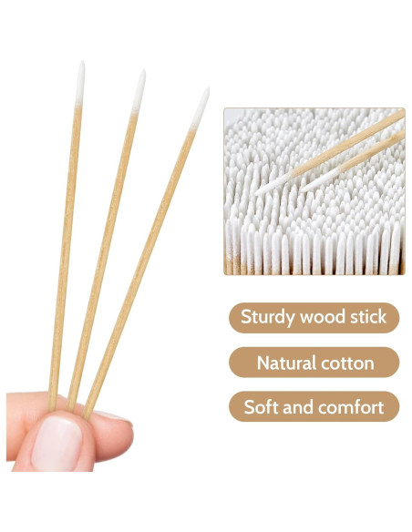 200 Hisopos de Algodón Punta Fina DZ5300 para Maquillaje