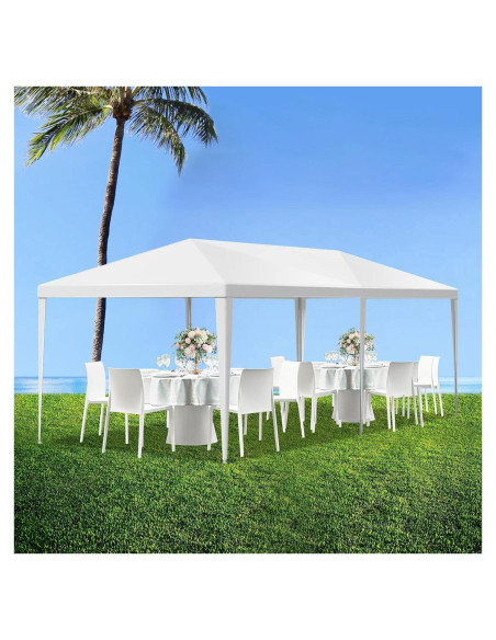 Carpa de Fiesta 10x6 m ANTSKU Blanca Impermeable para Eventos