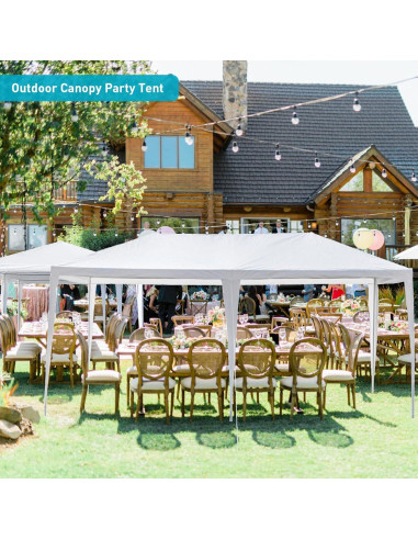 Carpa de Fiesta 10x6 m ANTSKU Blanca Impermeable para Eventos