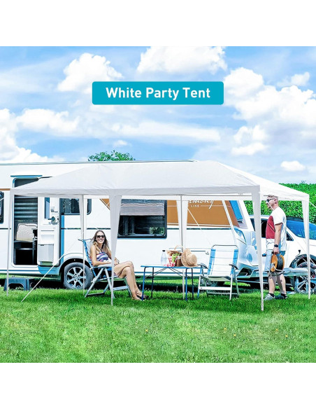 Carpa de Fiesta 10x6 m ANTSKU Blanca Impermeable para Eventos