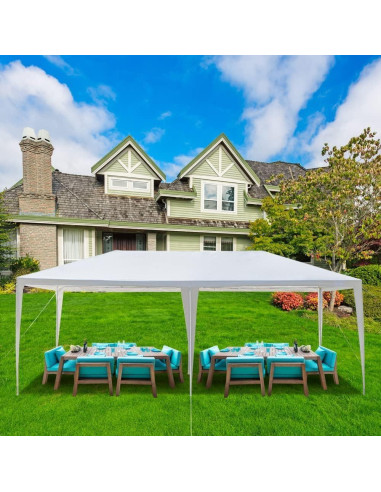 Carpa de Fiesta 10x6 m ANTSKU Blanca Impermeable para Eventos