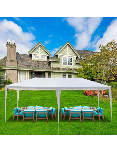 Carpa de Fiesta 10x6 m ANTSKU Blanca Impermeable para Eventos