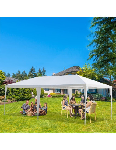 Carpa de Fiesta 10x6 m ANTSKU Blanca Impermeable para Eventos