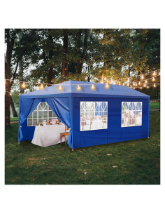 Carpa de Fiesta 10x6 m ANTSKU Azul con 6 Paredes Removibles