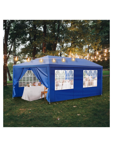 Carpa de Fiesta 10x6 m ANTSKU Azul con 6 Paredes Removibles