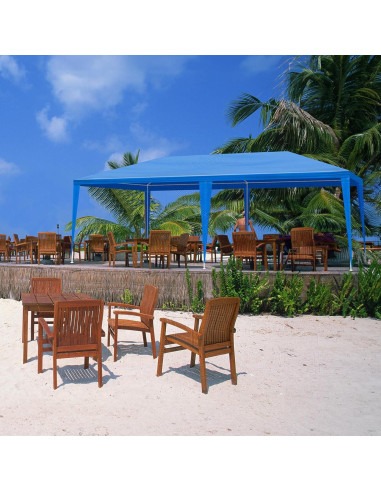 Carpa de Fiesta 10x6 m ANTSKU Azul con 6 Paredes Removibles