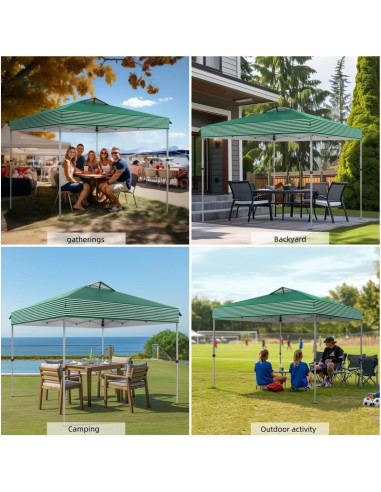 Carpa Plegable MFSTUDIO 10x10 m Impermeable Rayas Verdes