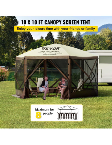 Carpa Plegable VEVOR 3x3m con Mosquitera y Paneles de Viento