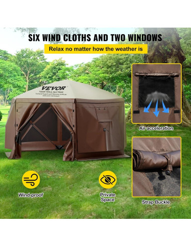Carpa Plegable VEVOR 3x3m con Mosquitera y Paneles de Viento