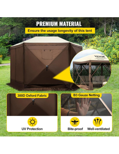 Carpa Plegable VEVOR 3x3m con Mosquitera y Paneles de Viento