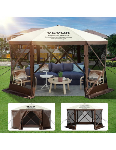 Carpa Plegable VEVOR 3x3m con Mosquitera y Paneles de Viento