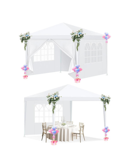 Carpa de Fiesta HOTEEL 3x3m Blanca Impermeable con Paredes Removibles