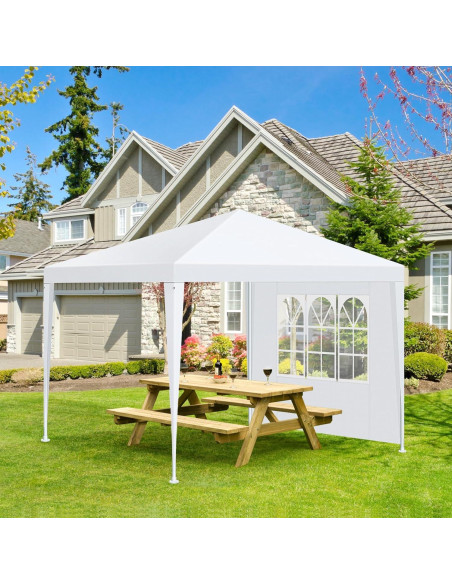 Carpa de Fiesta HOTEEL 3x3m Blanca Impermeable con Paredes Removibles