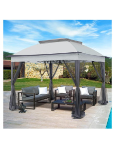 Carpa Gazebo Plegable INTER HUT 3.35x3.35m con Paredes de Malla