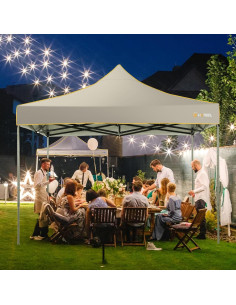 Tienda Plegable HOTEEL 3x3m Impermeable con Paredes Caqui 2