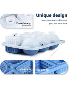 Bandeja de Hielo Grande Acomler, 6 Cubos y Esferas Sin BPA 2