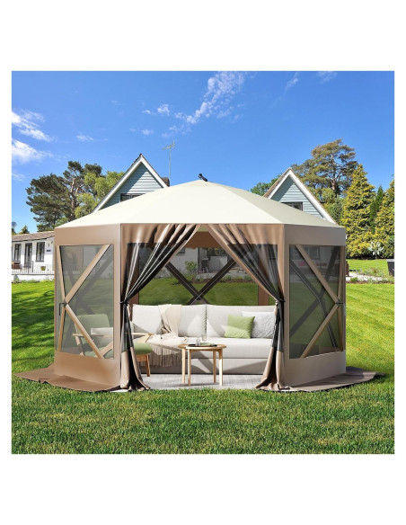 Gazebo Plegable Hipicute 3.05x3.05m Impermeable con Mosquitera