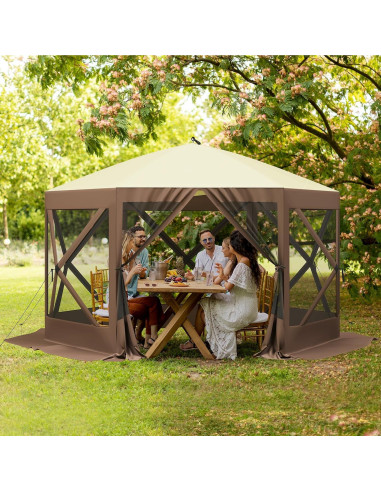 Gazebo Plegable Hipicute 3.05x3.05m Impermeable con Mosquitera