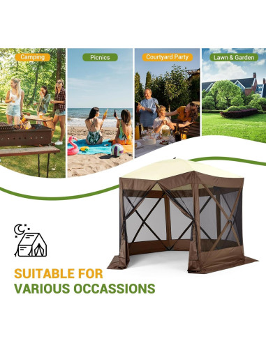 Gazebo Plegable Hipicute 3.05x3.05m Impermeable con Mosquitera