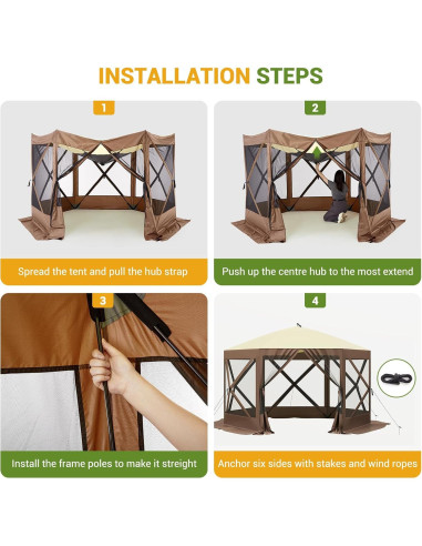 Gazebo Plegable Hipicute 3.05x3.05m Impermeable con Mosquitera