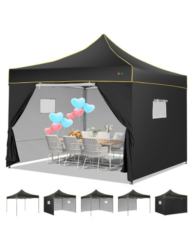 Carpa de Patio Hoteel 3x3 m Impermeable con Paredes Laterales