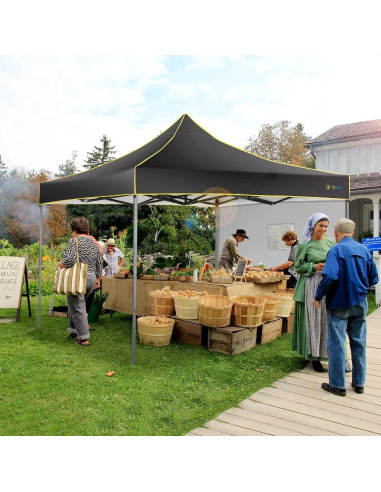 Carpa de Patio Hoteel 3x3 m Impermeable con Paredes Laterales