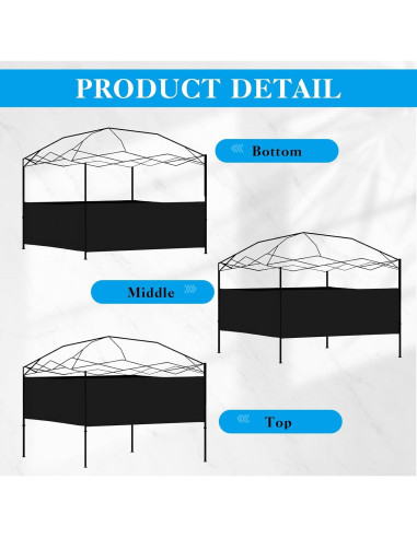 4 Paredes Laterales de Carpa Vincreem 2.96x0.95m Impermeables