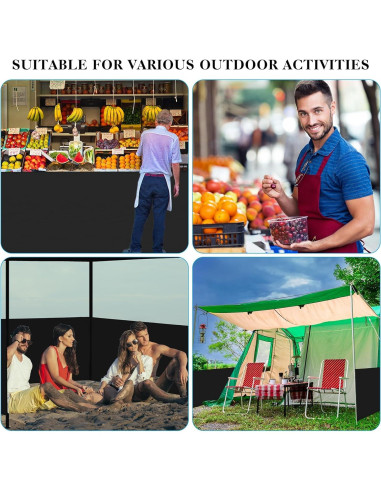 4 Paredes Laterales de Carpa Vincreem 2.96x0.95m Impermeables