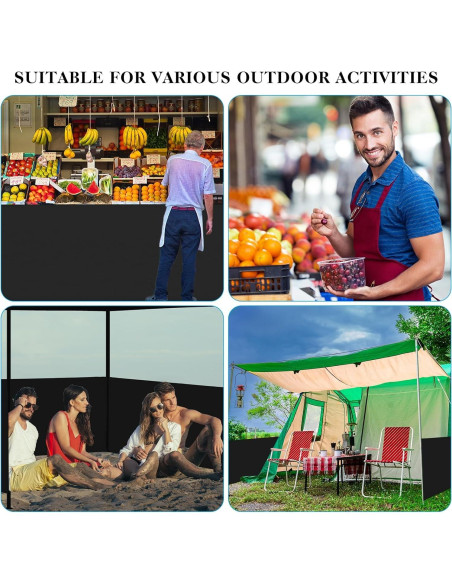 4 Paredes Laterales de Carpa Vincreem 2.96x0.95m Impermeables