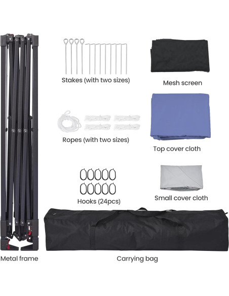 Gazebo Pop Up GOWE 3.35x3.35m con Red Desmontable Azul