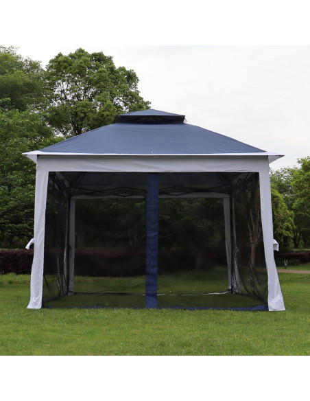 Gazebo Pop Up GOWE 3.35x3.35m con Red Desmontable Azul