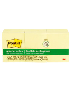 Notas Adhesivas Greener Post-it 3M Amarillo Canario 12 Bloc
