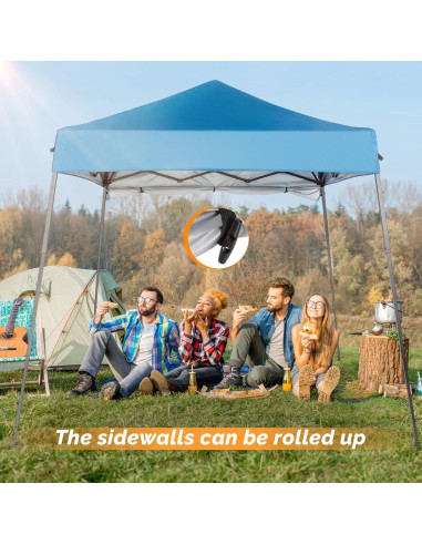 Carpa Plegable VINGLI 1.83x1.83m Azul con Panel Lateral
