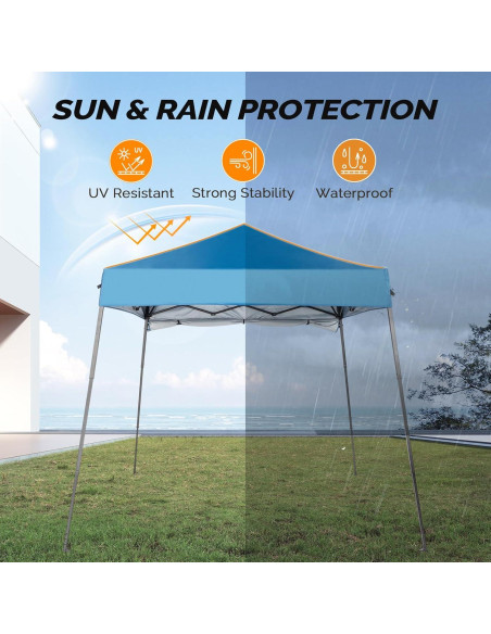 Carpa Plegable VINGLI 1.83x1.83m Azul con Panel Lateral