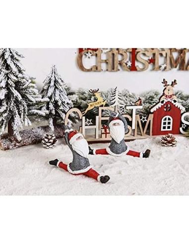 Juego de 4 Estatuas de Gnomos de Yoga Navideños KiaoTime